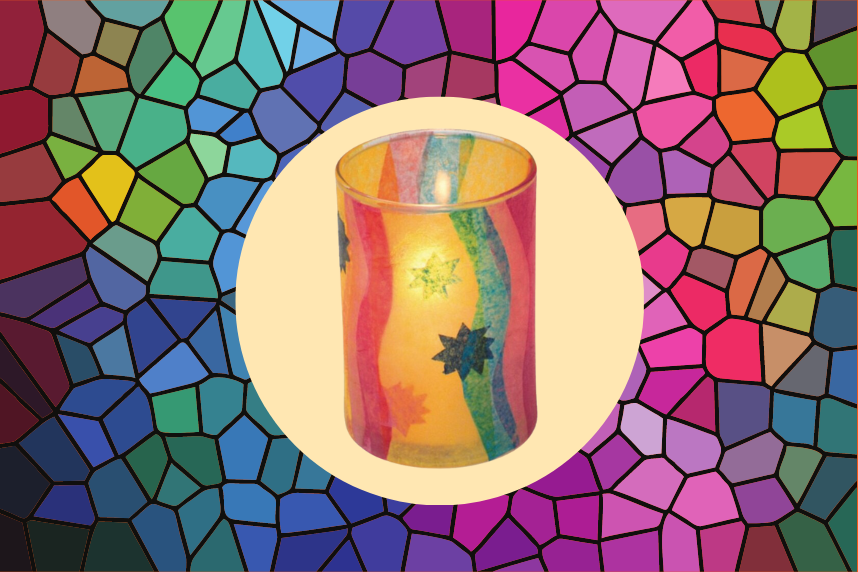 Stained Glass Decoupage Candle