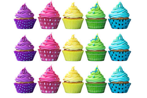 Rainbow Array of Cupcakes