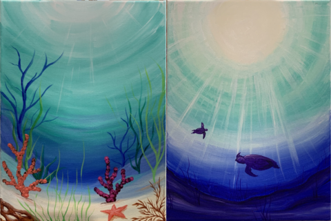 Underwater canvas art