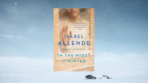 book cover on winter background