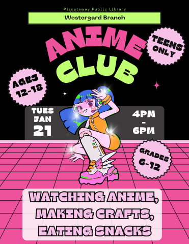 Flyer for Anime Club. 