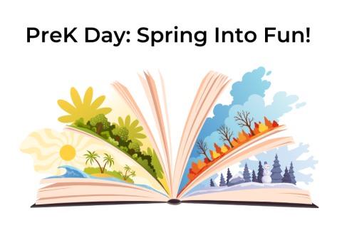 Spring Into Fun. Book with different seasons pictured. 