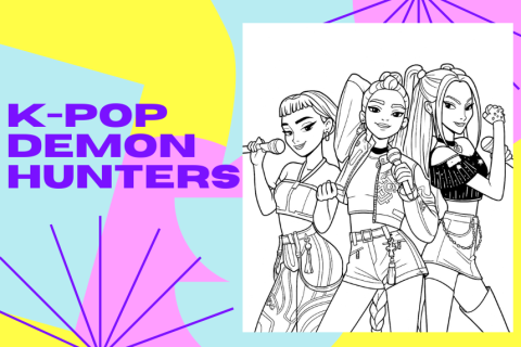 K-pop Demon Hunters with image of Zoey, Rumi, and Mira