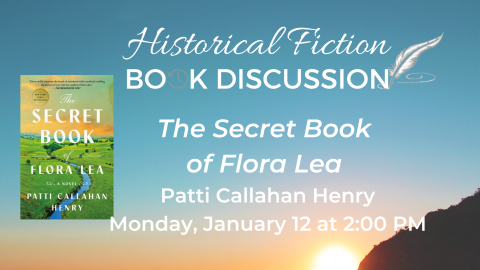 Cover of The Secret Book of Flora Lea on a sunset background.