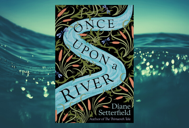 once upon a river book cover half submerged in water